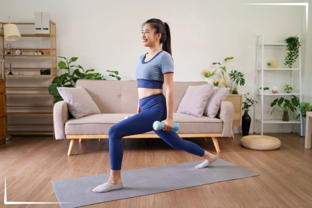 Woman working out on the floor.