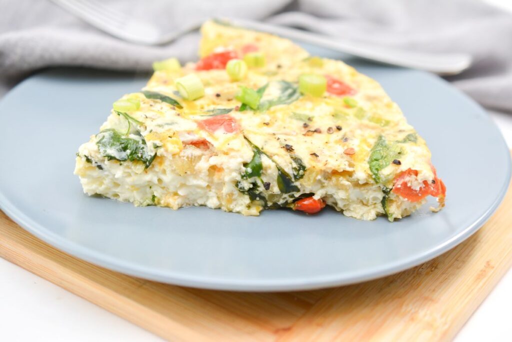 Egg White Frittata on a gray plate.