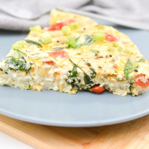 Egg White Frittata on a gray plate.