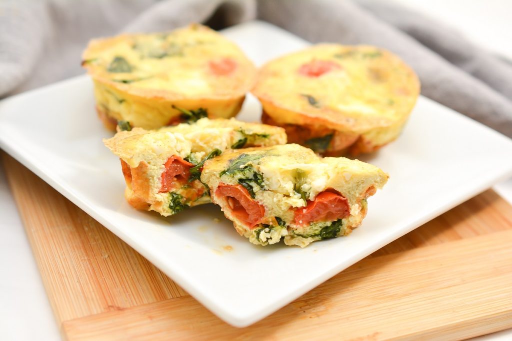 Mediterranean Egg Cups on a white plate.