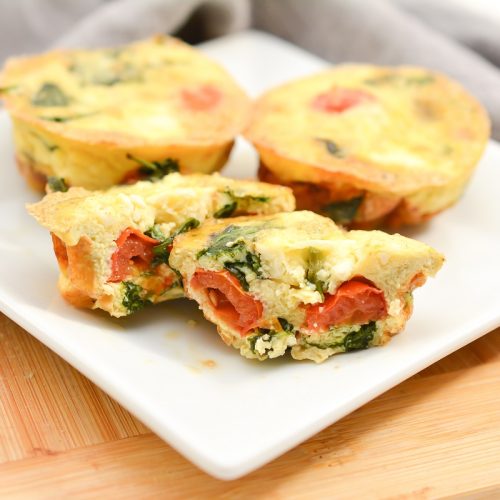 Mediterranean Egg Cups on a white plate.