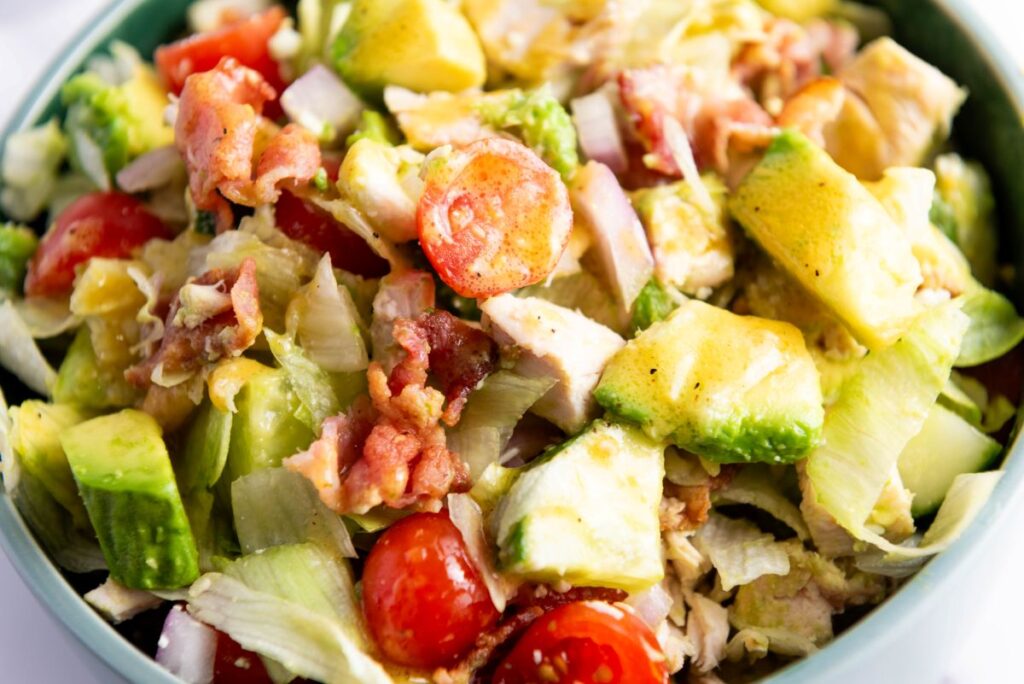 Chopped Chicken Salad close up.