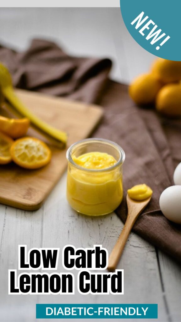 Low carb lemon curd Pinterest pin.