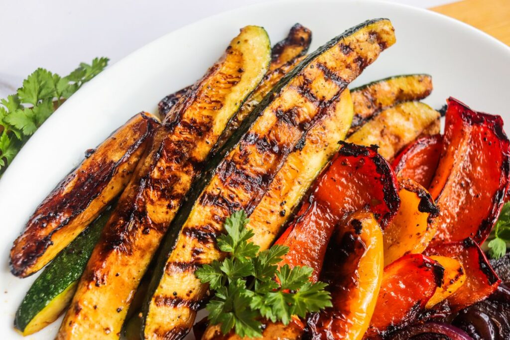 Balsamic Grilled Vegetables on a plate.