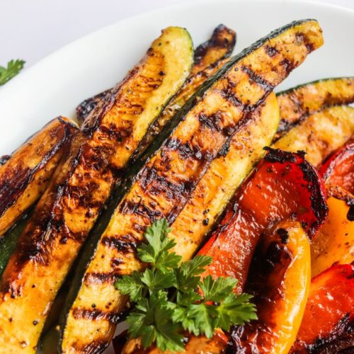 Balsamic Grilled Vegetables on a plate.