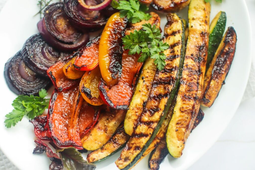 Balsamic Grilled Vegetables on a plate.