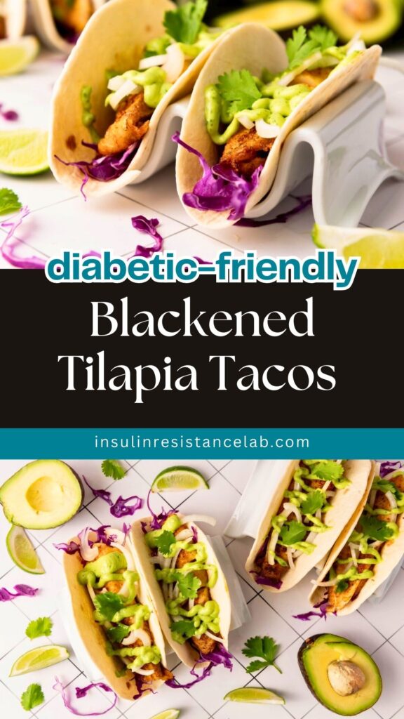 Blackened Tilapia Tacos Pinterest pin.